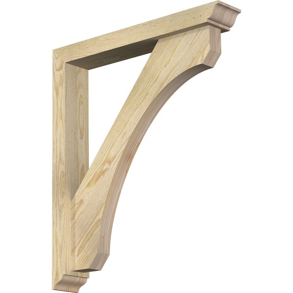 Ekena Millwork Legacy Traditional Rough Sawn Bracket w/ Offset Brace, Douglas Fir, 4"W x 24"D x 28"H BKT0402X24X28LEC01RDF - main